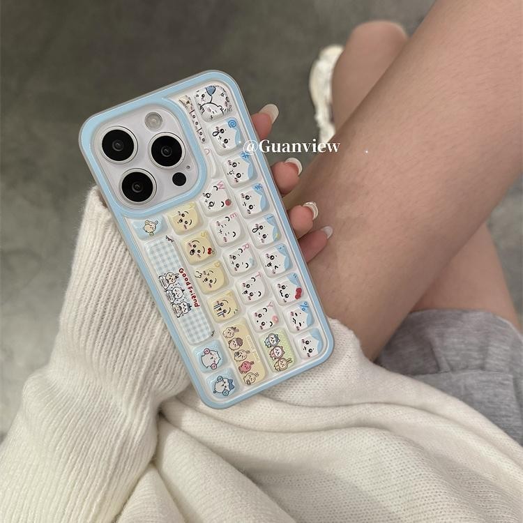 New Ins Keyboard White Cute Chiikawa Pattern Keyboard Phone Case Anti ...