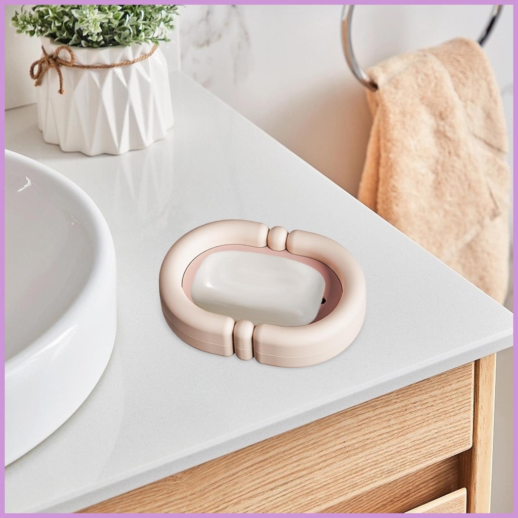 Soap Dish Box Bathroom Soap Sponge Organizer Container with Clock ...