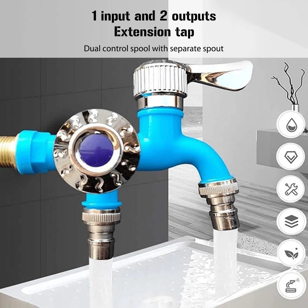 Control Double Outlet Water Tap 1/2