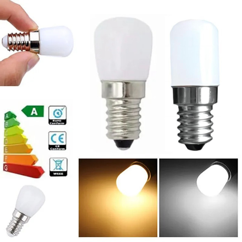 2W/3W LED Refrigerator Light Bulb, E12/E14， White/Warm Color, 220V ...