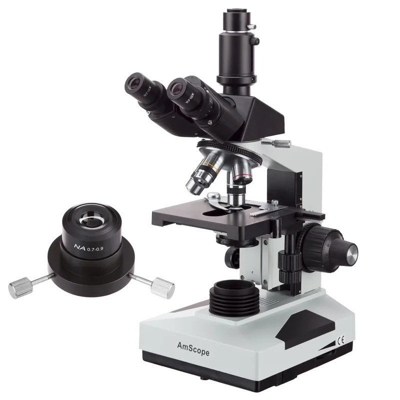 AmScope Simul-Focal Darkfield Trinocular Compound Microscope 40X-2000X ...
