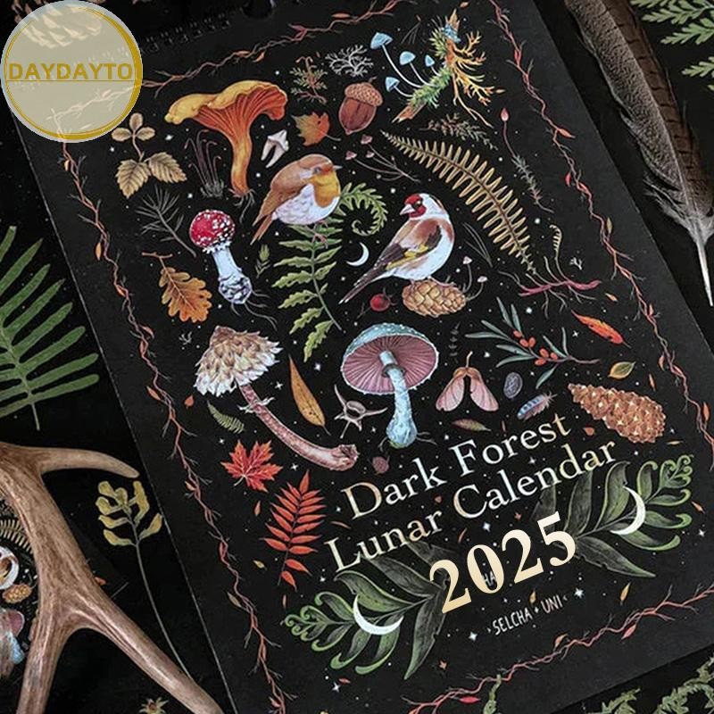 DayDayTo Dark Forest Lunar Calendar 2025 Contains 12 Original