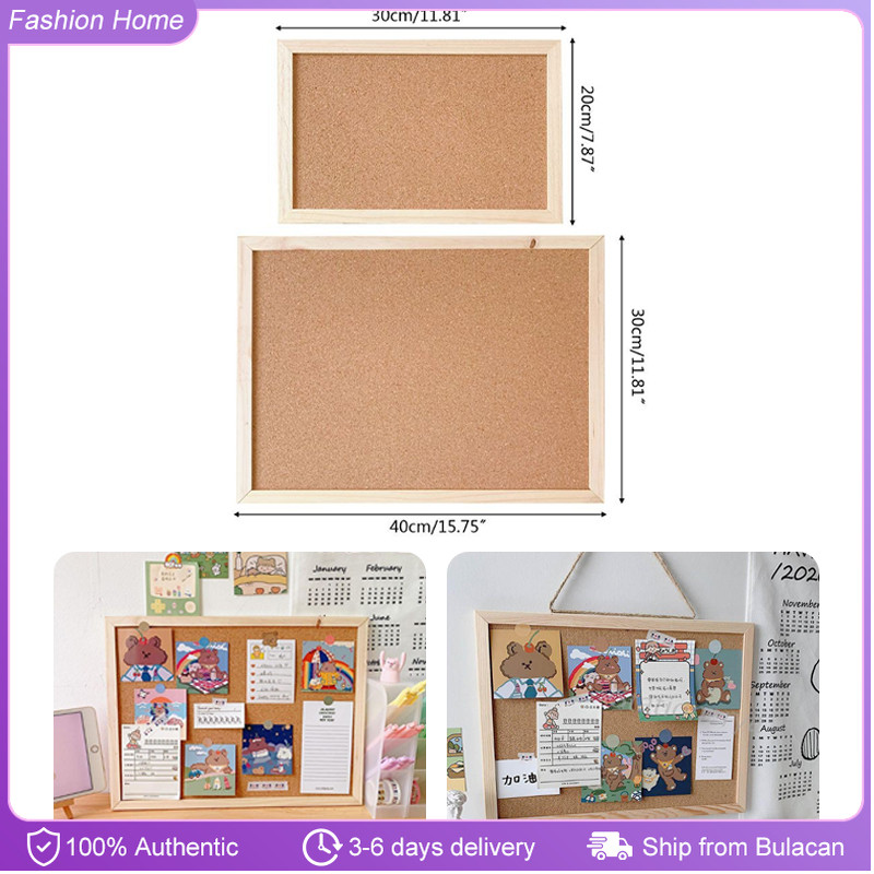 Cork Wood Wall Hanging Message Bulletin Board Frame Notice Note Memo ...