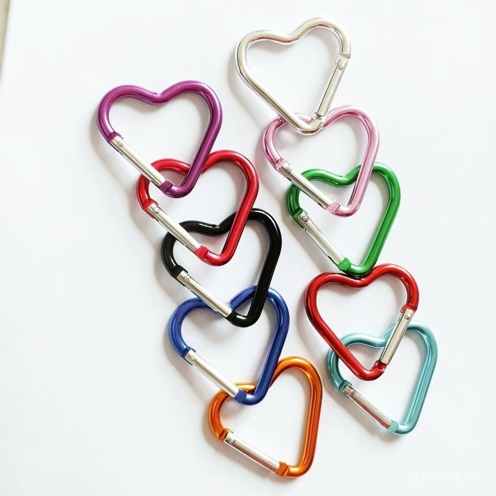 Aluminum Alloy Snap Hooks 10pcs Heart Shaped Carabiner Clips - Cute Keychain & Backpack Clips In Multiple Colors Heart Shaped Keychain