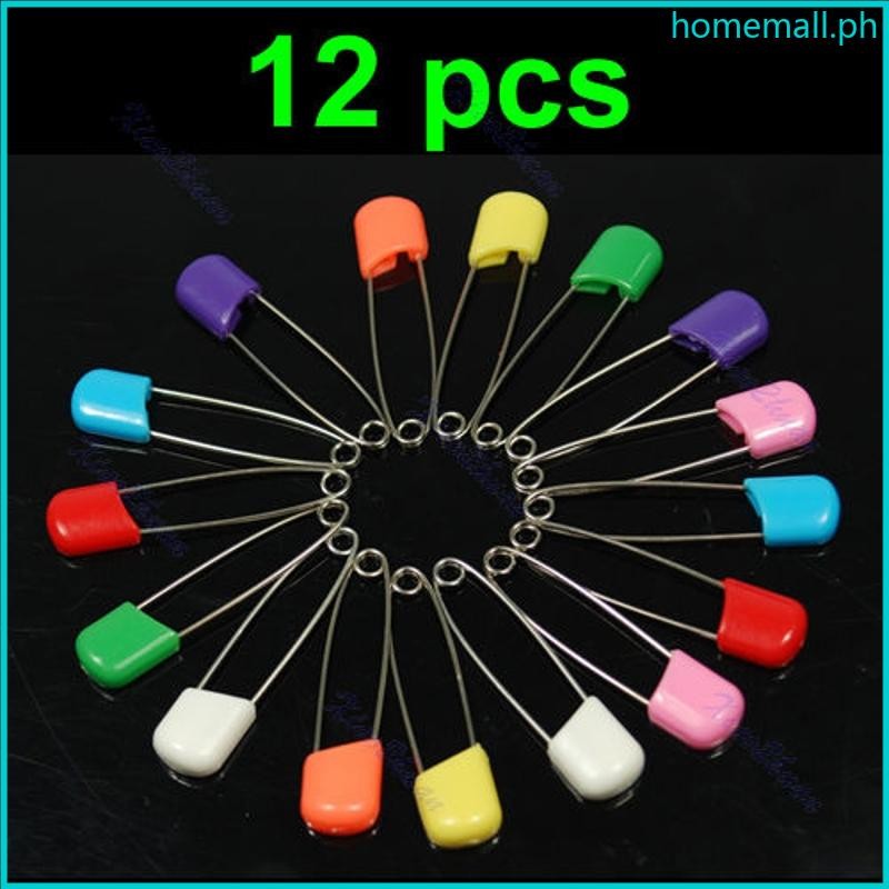 HO 12 pcs Colors Safety Locking Baby Cloth Nappy Diaper Craft Pins ...