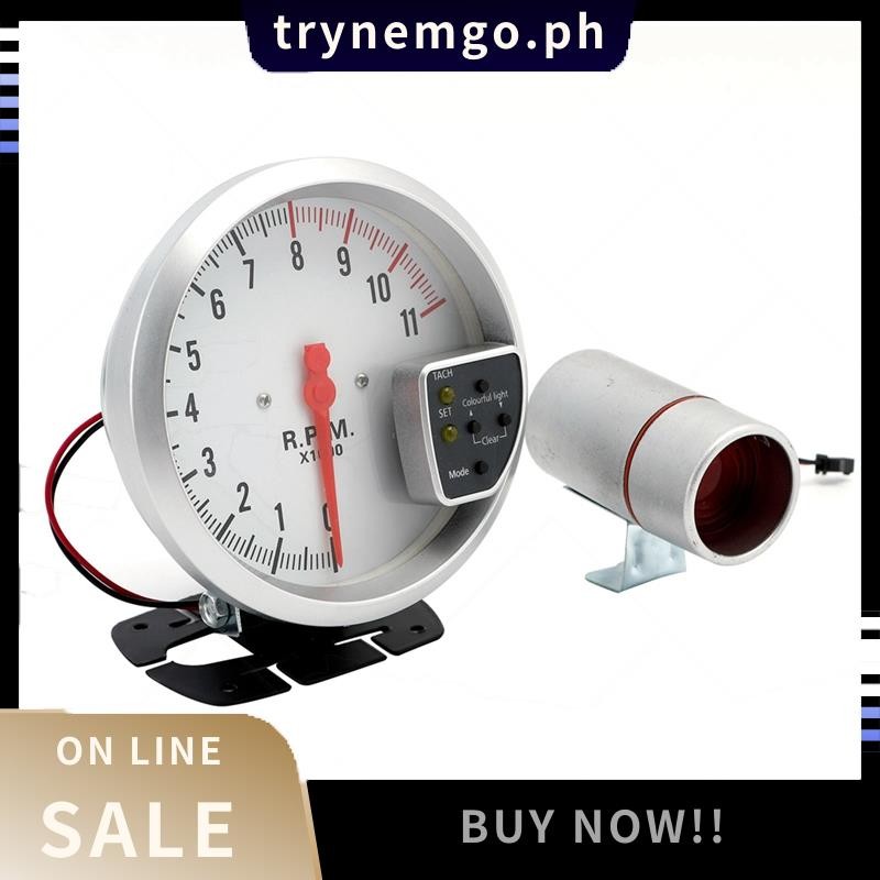 Available 5 Inch Car RPM 11000K Tachometer Gauge 7 Colors 12V ...