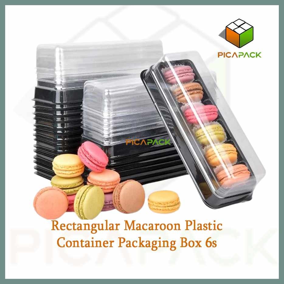 [50pcs]&oVRectangular*K*Macaroon*u?Plastic*s?Container*C?Packaging*U ...