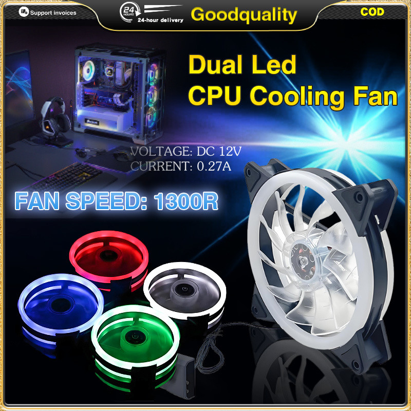 CPU Cooling Fan Case Fan Silent 120mm CPU Case Cooling Fan Dual Led ...