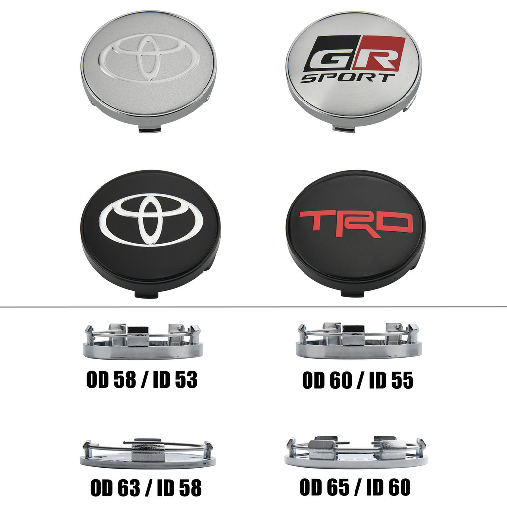 TOYOTA GR Sport Rim Cover Cap 58mm Wheel Cap 60mm TRD Wheel Hub Caps ...