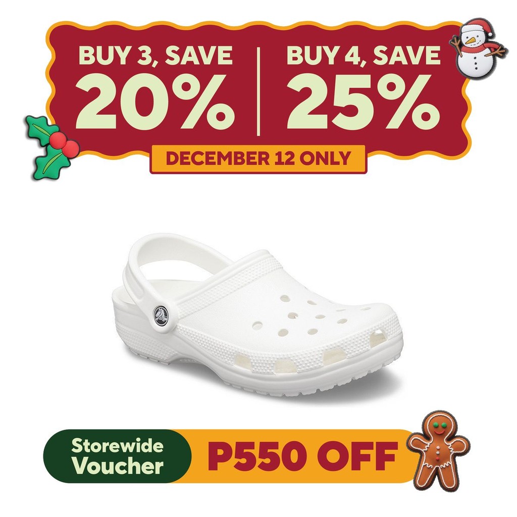 Crocs Classic Clog in White Shopee Philippines