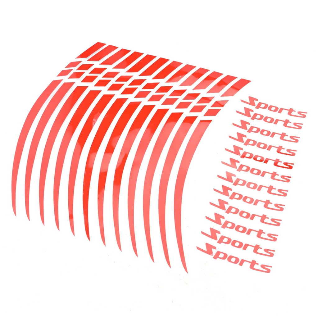 Stylish Red Wheel Rim Stripe Sticker Kit for 18 21 Inch Motorcycles and ...
