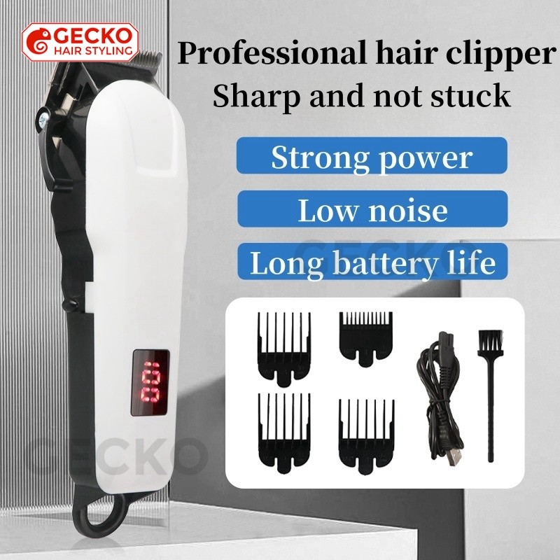 Cordless Rechargeable Hair Trimmer Clipper Salon Barber Power LCD ...