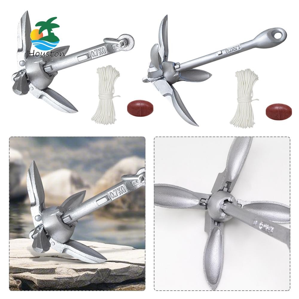 Galvanized Folding Fighting Anchor Collapsible Tip Hook for Shallow Water Boating Accessories for Kayaks, Canoes, Paddle Boards and Small Watercraft