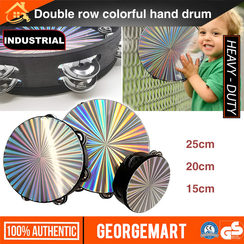 8 inch Tambourine Double Row Bell Jingle Percussion Instruments ...