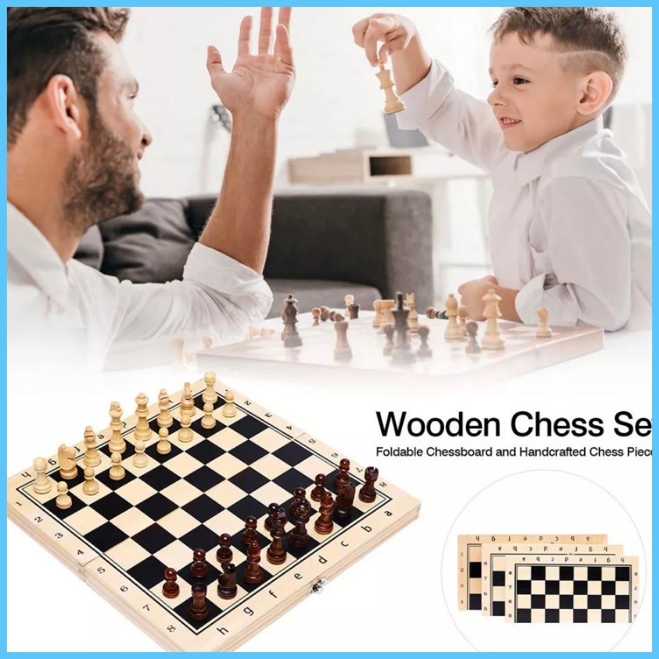 Chess - Wood Pieces With Foldable Playing Board main image 1