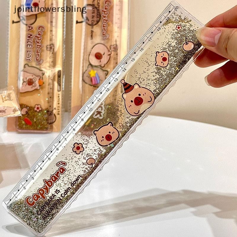 JOPH Cartoon Lovely Capybara Flowing Sand Ruler Cute Plastic ...