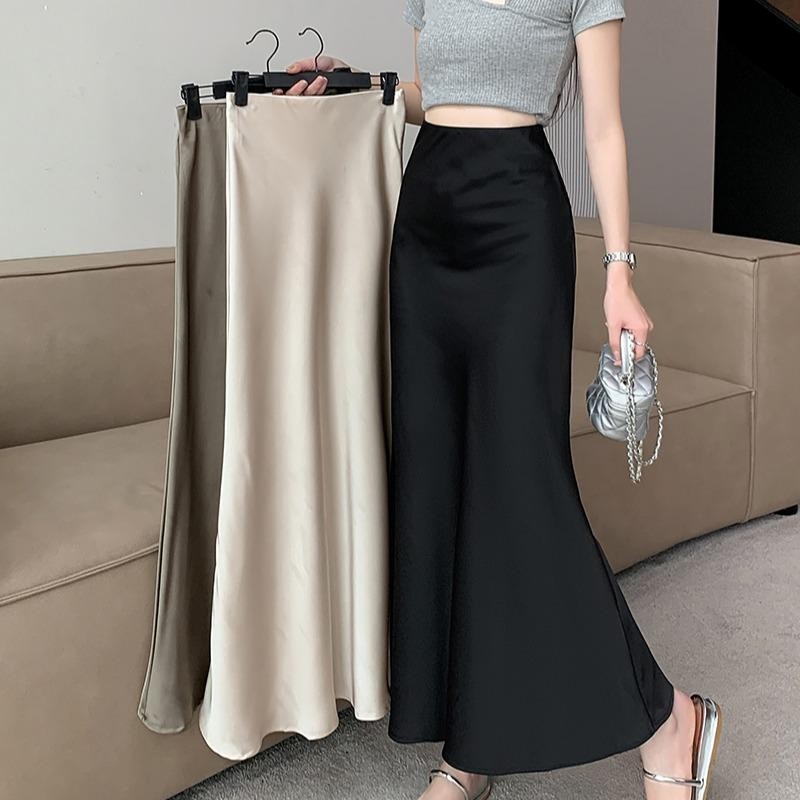 8807 Women Korean High Waist Fishtail Skirt Wrapped Half Skirt | Shopee ...