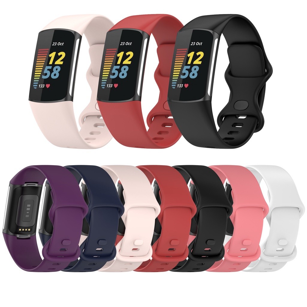 Soft Silicone Strap Replacement Sport Band For Fitbit Charge 5 6 ...