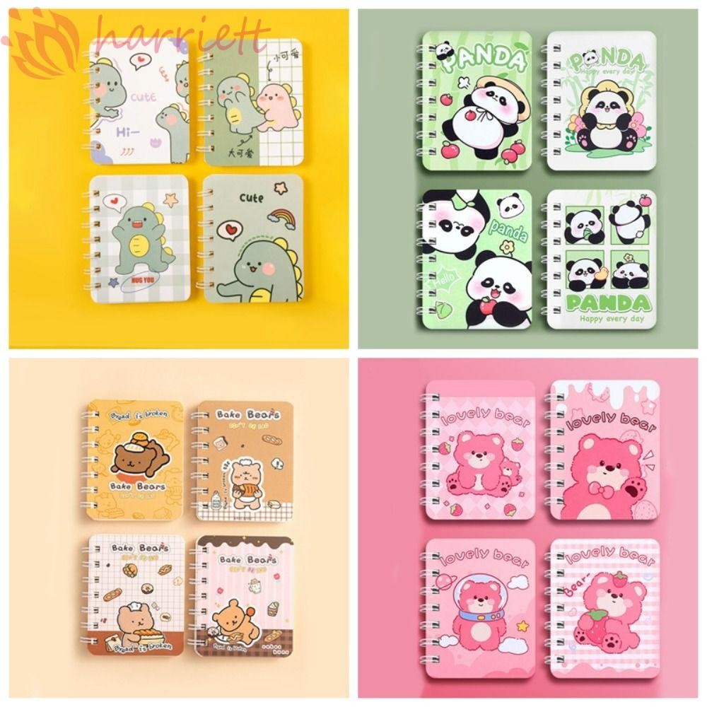 HARRIETT 4Pcs Mini Pocket Notepad, Capybara Strawberry Bear Cute A7 ...