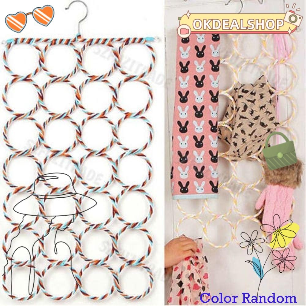 DEALSHOP 1Pcs Scarf Hanger, Iron Rattan Weave Scarves Holder, Durable ...