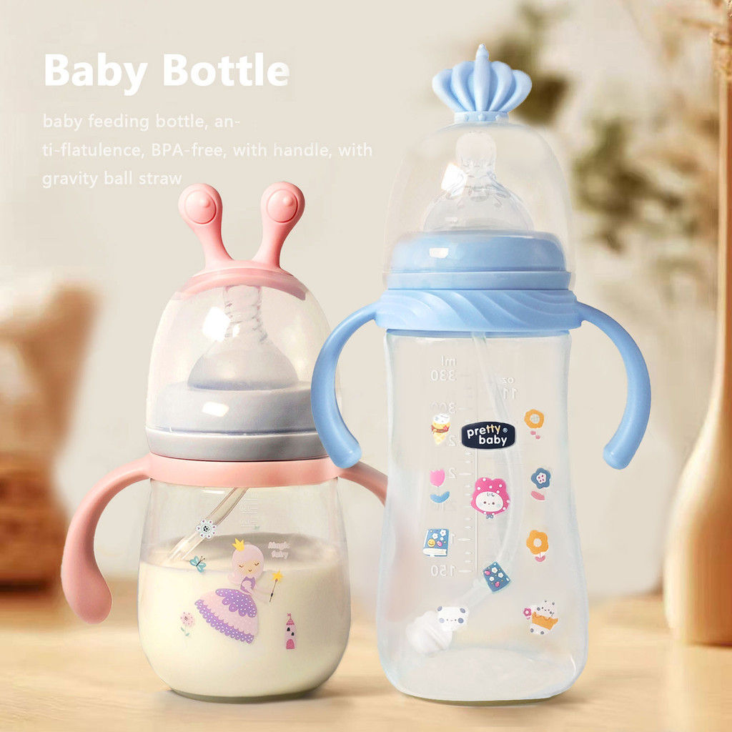 Purple Princess BPA Free Baby Feeder Bottle 330ml with Handle, Nipple & Crown Cover main image 1