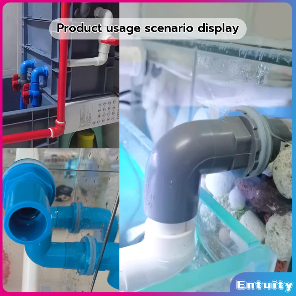 ET PVC Pipe Connectors Fish Tank Drain Joints Irrigation Tube 90 Degree ...
