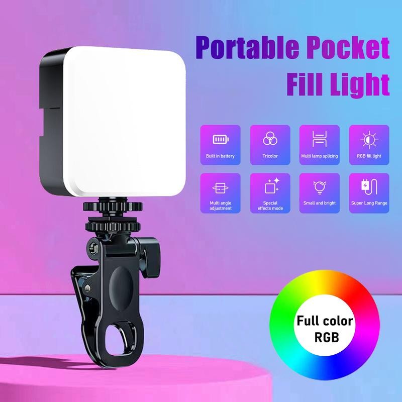 LED Fill Light Selfie Light Three Colors/RGB Adjustable Rechargeable ...