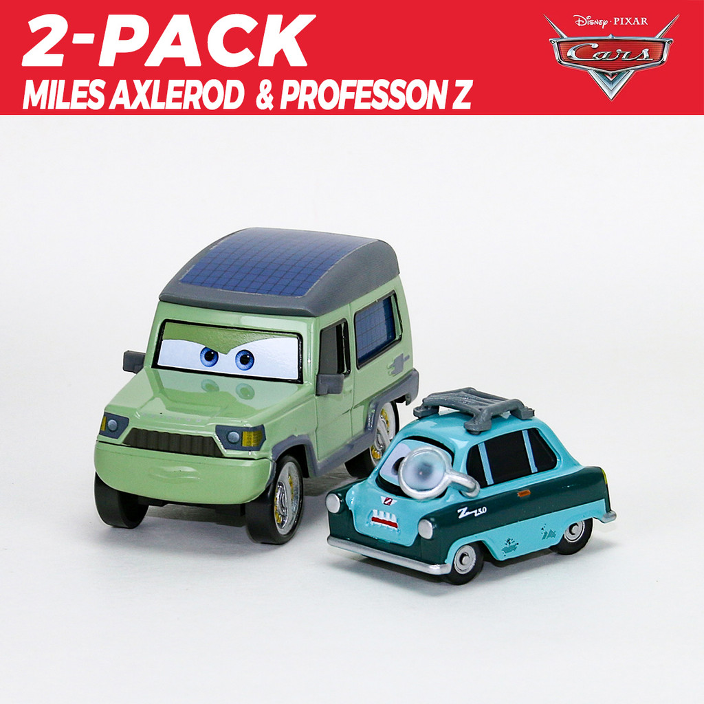 2-Pack Mattel Disney Pixar Cars Miles Axlerod & Professon Z 1:55 ...