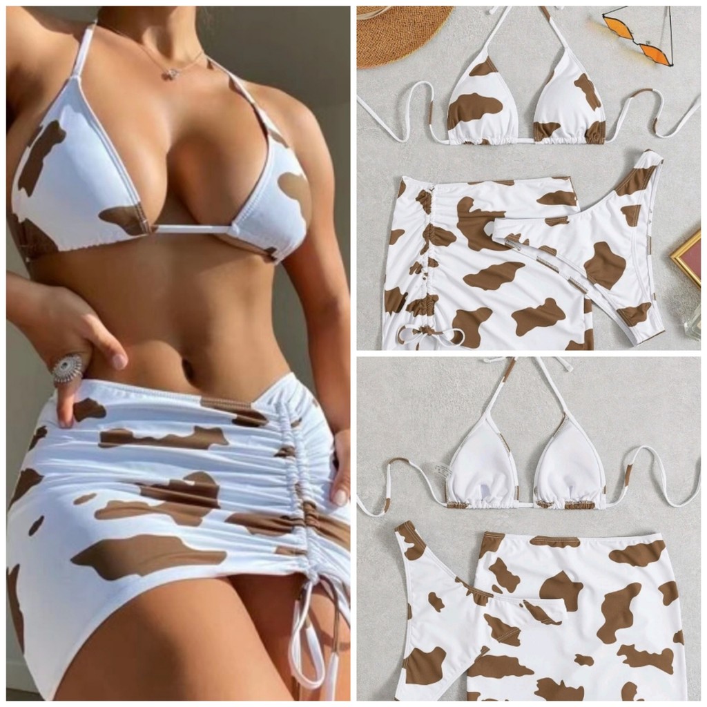 Explosion models bikini Europe and the United States foreign trade split print swimsuit striped bikini