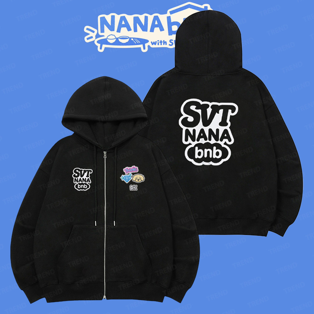 SEVENTEEN SVT NANA bnb ジップアップフーディ Mサイズ KPOP SEVENTEEN NANA BNB Merch Cotton Zip-Up Hoodie Vintage Unisex
