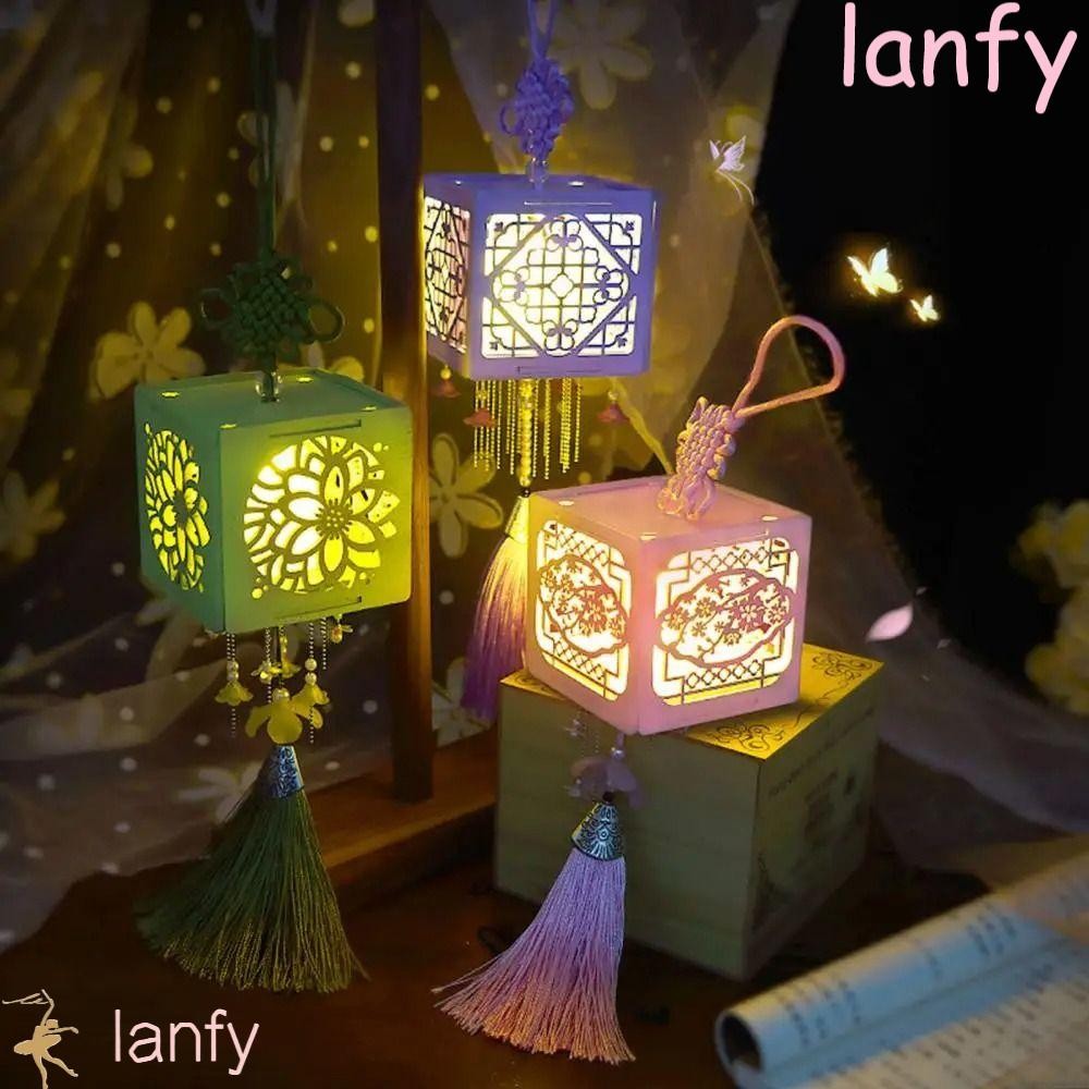 LANFY Chinese Antique Lamp, Glowing Blessings Portable Lantern, DIY ...