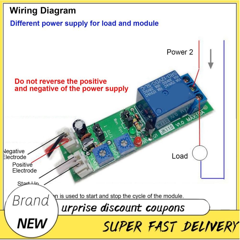FCMY DC 5V 12V 24V Adjustable Cycle Timer Delay Relay Module Delay On - View #6
