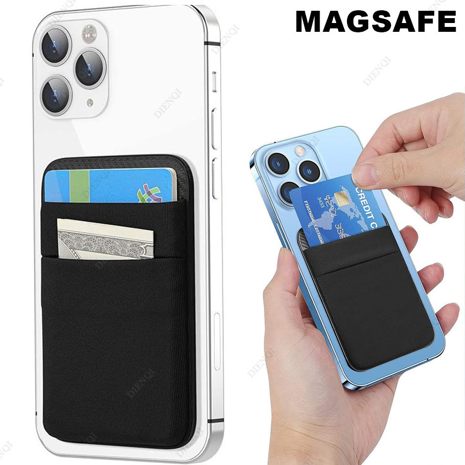 Magsafe Phone Card Holder Magnetic Wallets Case Elastic Slim Credit  Cardholder Compatible Wallet for IPhone 16 15 14 Samsung