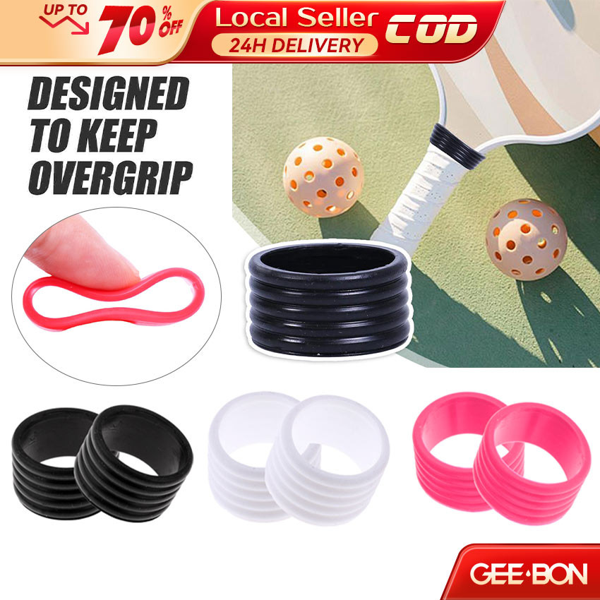GEEBON 2PCS Stretchy Tennis Racket Handle's Rubber Ring Tennis Racquet ...