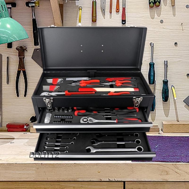 13.8 Inch Metal Tool Box Organizer – Portable Iron Storage Chest With Latch Closure & Handle, Green, For Garage Or Workshop
