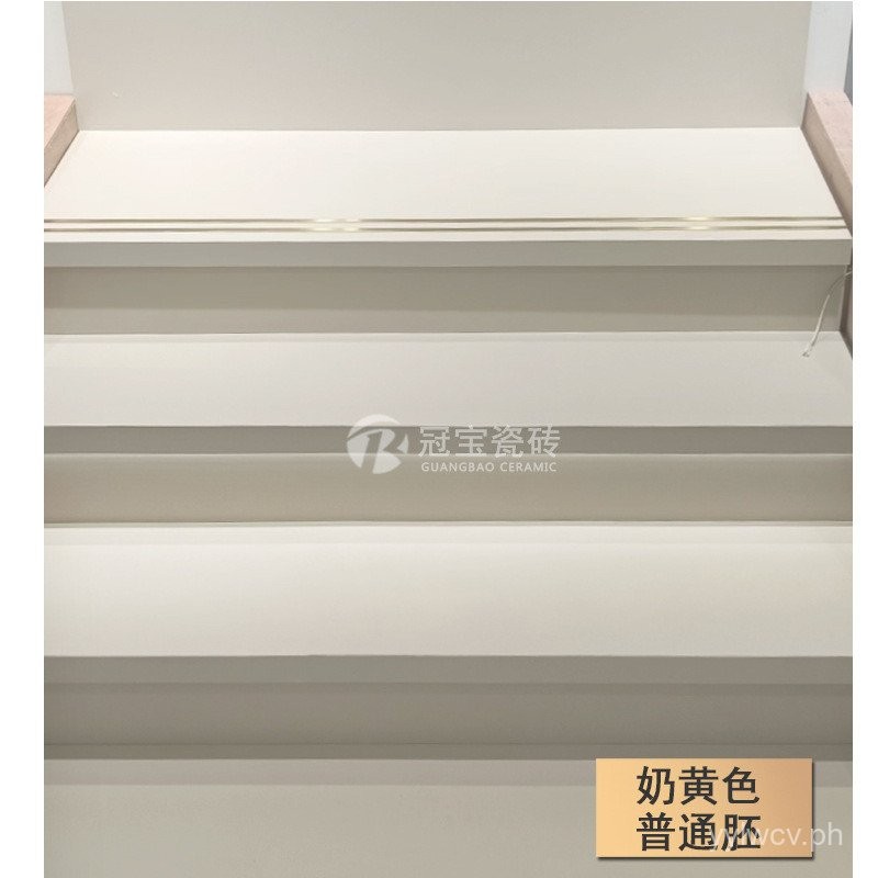 Micro Cement Cream Style Plain Stair Step Brick Cathetus Hidden Light ...
