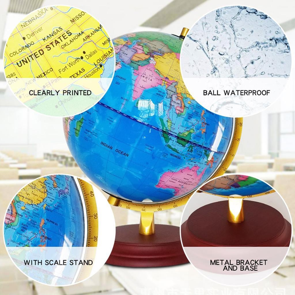 25CM LED Light World Earth Globe Map Geography Educational Toy Luminous ...