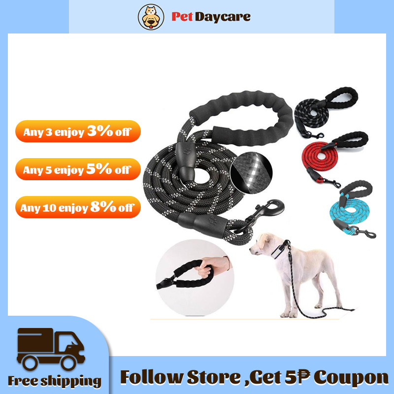 1.5m Strong Dog Leash with Padded Handle and Highly Reflective Threads ...