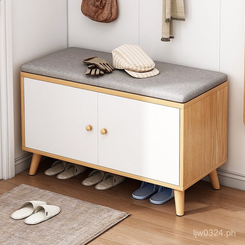 Solid Wood Legs Simple Storage Rental Shoe Rack Layered Storage ...