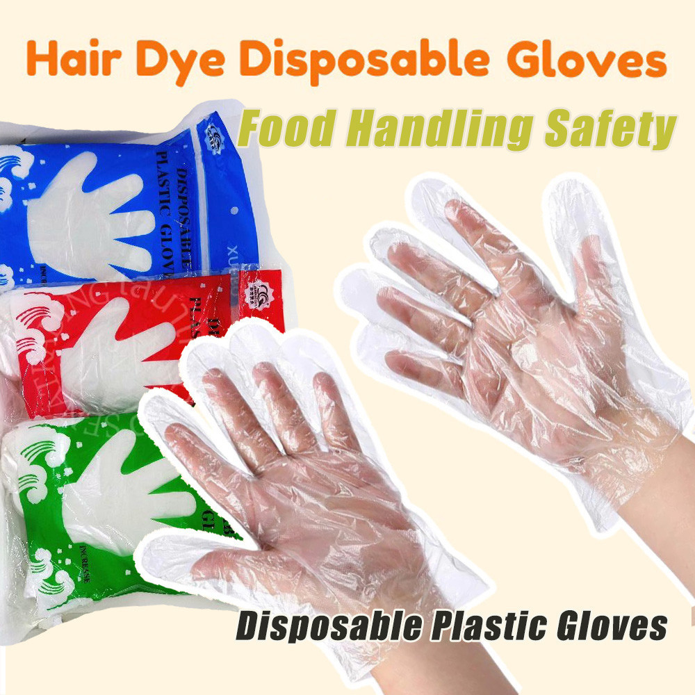 50Pcs BPA Free Premium Disposable Gloves Poly PE LDPE Plastic For Kitchen Food Handling Food Prep Latex & Powder Free (50 Count, Large