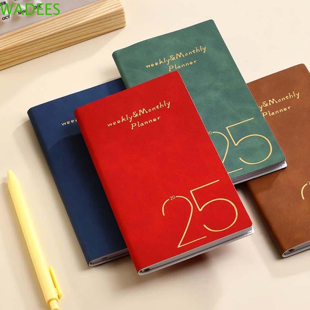WADEES 2025 Planner Notebook, Solid Color 365 Days A6 Planner Notepad