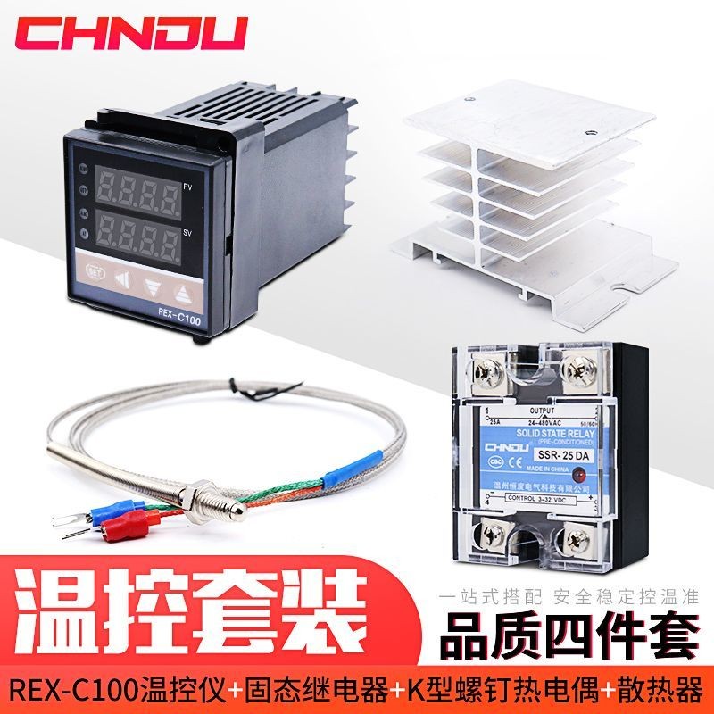 REX-C100Thermostat+K Type Thermocouple+25DA Solid State Relay+Kxff ...