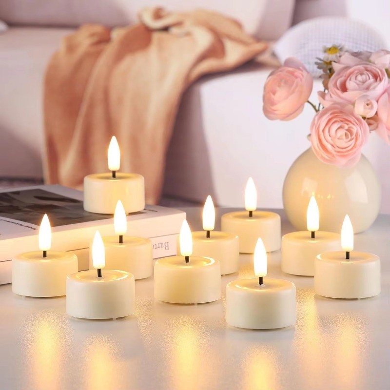 3/6/12Pcs LED Flameless Candle Lights / Battery Powered Tea Light ...