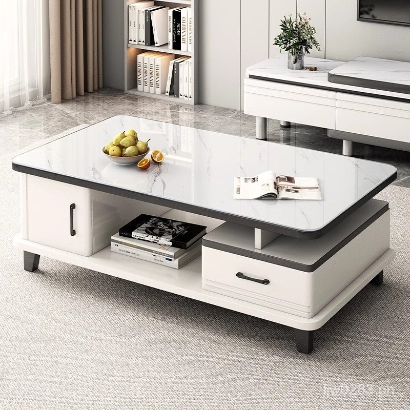 Curated visual reference: Gallery Detail: Square Living Room Table2025Modern Rock Slab Minimalist Sofa Coffee