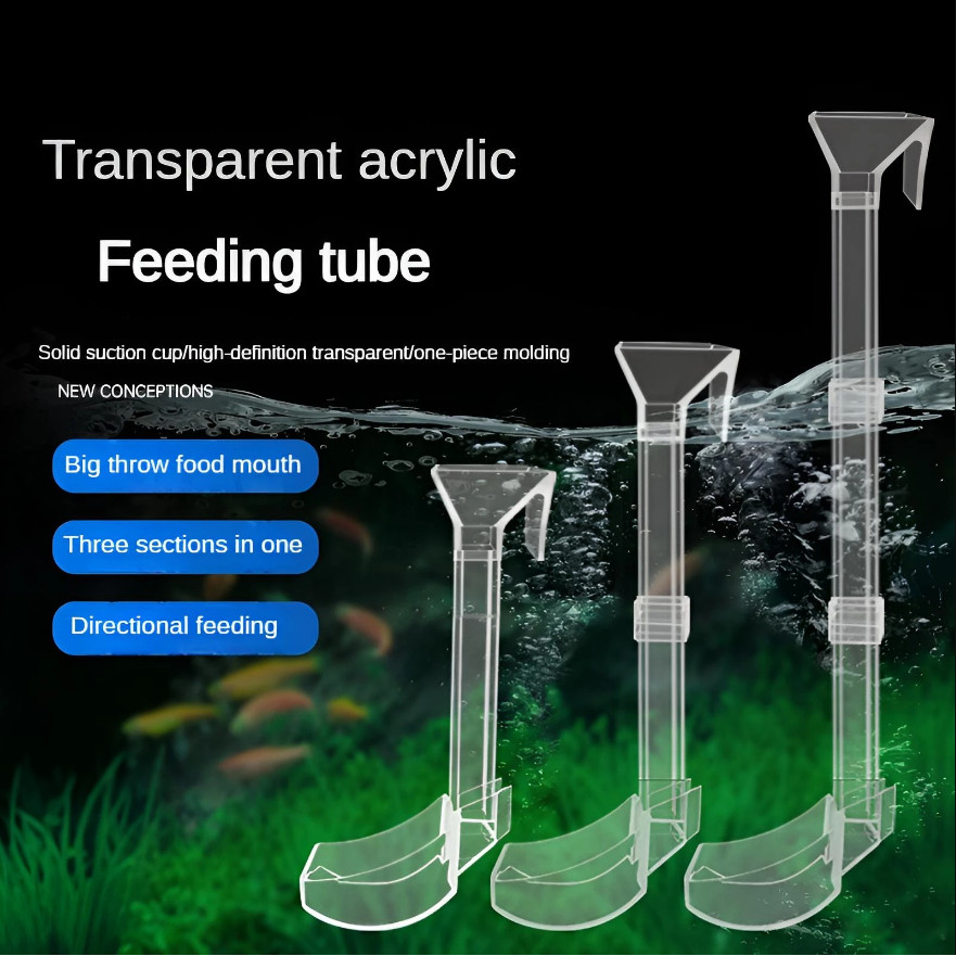 Acrylic Fish Feeder Tube Clear Aquarium Fish Shrimp Feeding Tube with ...
