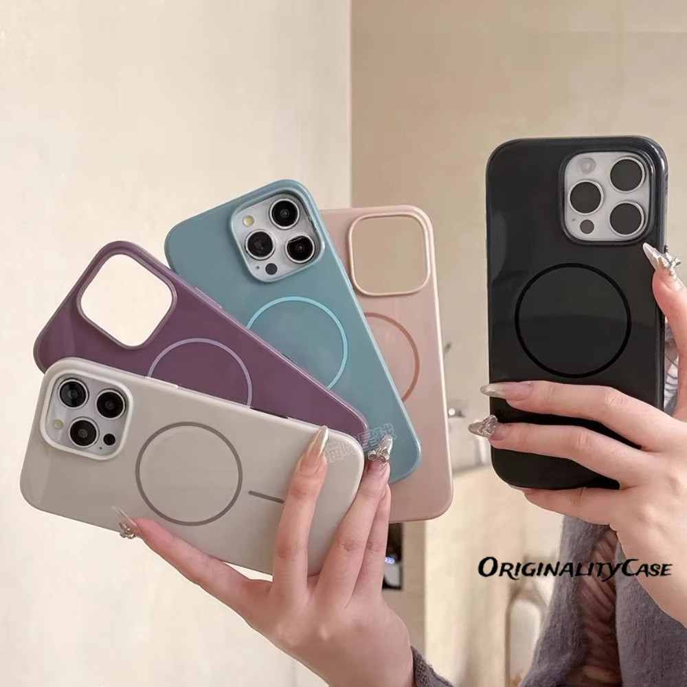 Glitter Magnetic Silicone Case For iPhone 16 15 14 13 12 11 Pro Max ...