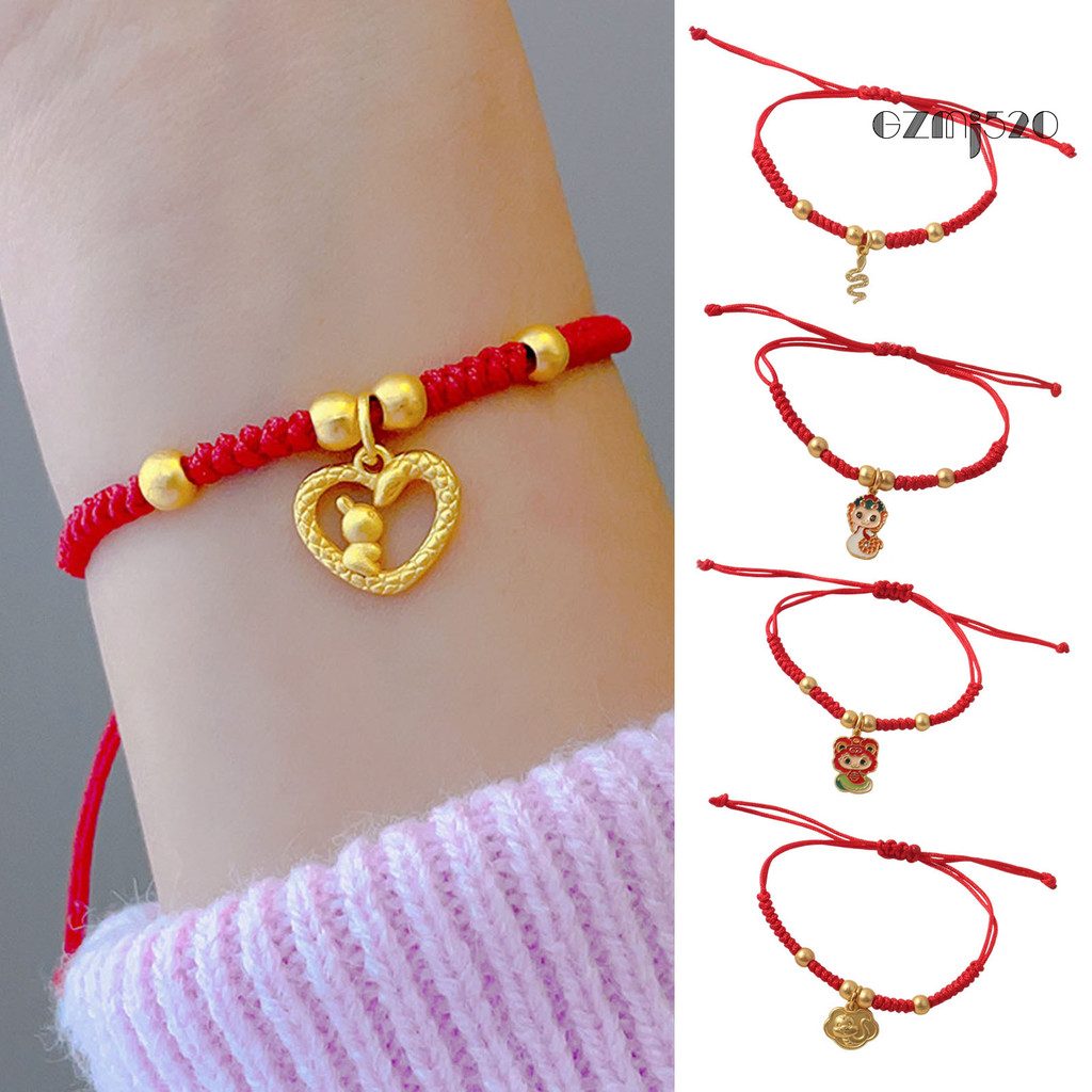 GZM-Women Hand Rope Braided Cartoon Snake Pendant Adjustable Handwoven ...