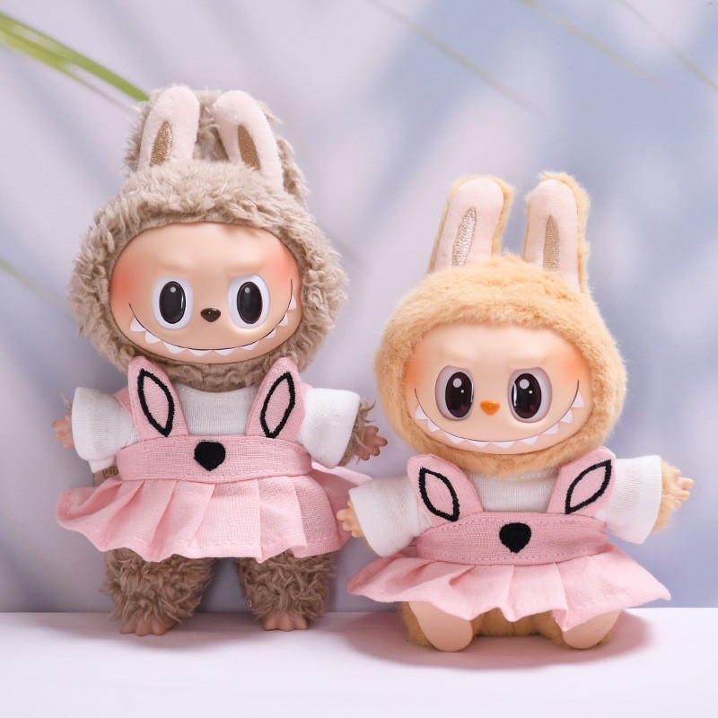 SAVITA 2 Set Doll Clothes, White And Black Plush Doll Clothes Include Hats & Cute Dolls Outfit Accessories Gifts For 6.7in Dolls Only Include Outfits