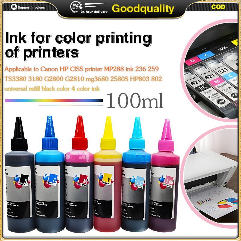 100ml Dye Ink Universal Refill Ink for Inkjet Compatible Printers ...