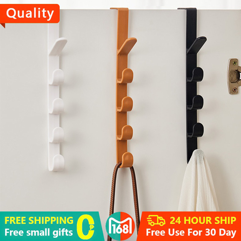 Five Section Hook Portable Coat Hook Behind Door Towel Hook Seamless ...